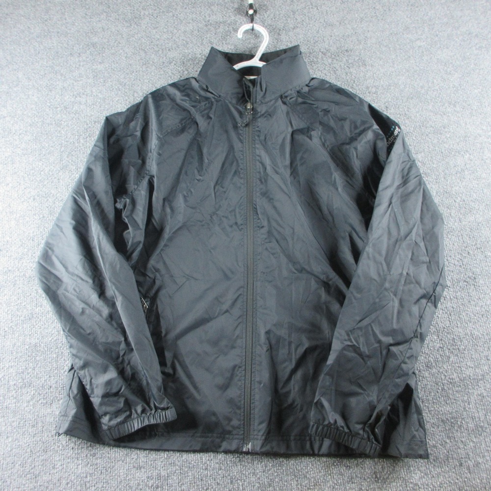 L.L. Bean Jacket Mens L Black Nylon Windbreaker Full‎ Zip Fleece Outdoors Hiking